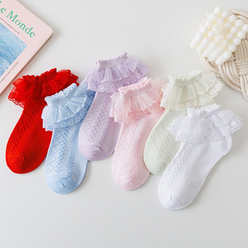 Baby Socks 0-6 Months Girls & Toddler Boys Frilly Lace Ankle Socks