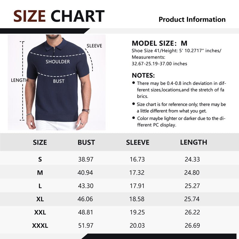Men's Lightweight Viscose Polo Shirt - Casual Short Sleeve Golf & Summer Wear