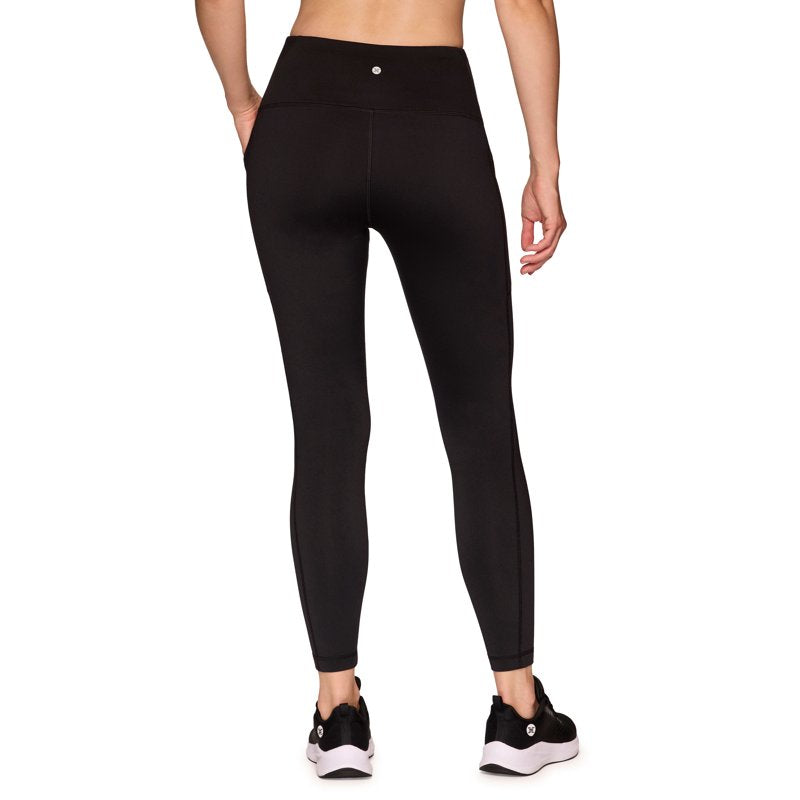 Women's Fleece Lined Active Leggings with Zipper Pocket - High Waist, Four-Way Stretch