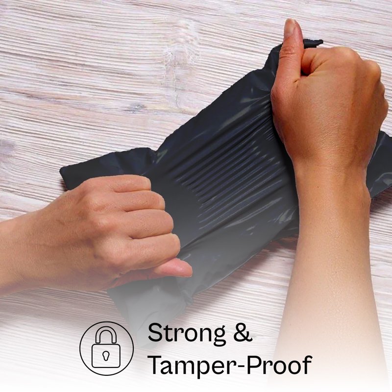 Black Poly Mailers 14.5x19 Inch Shipping Envelopes Pack of 500