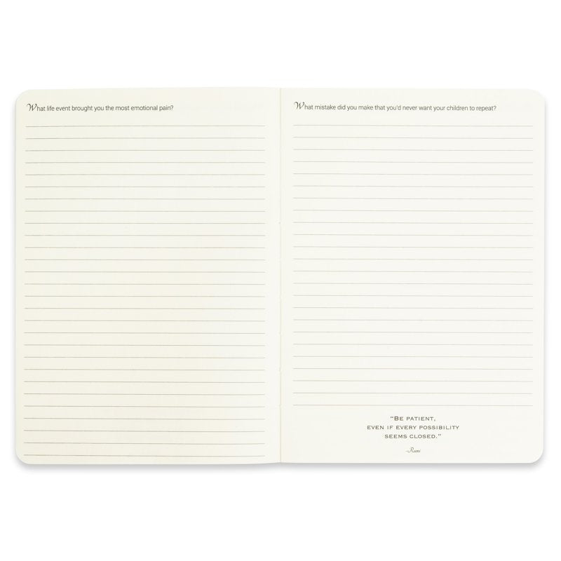 Guided Father’s Memory Journal - Black Cardstock, 6 x 8.5 Inches, 204 Pages