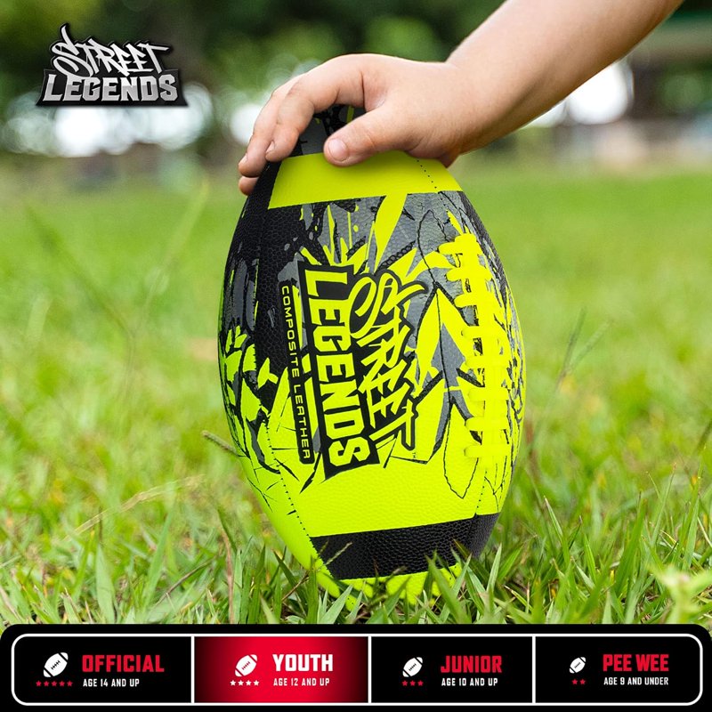 Youth Football Size 8 with Graffiti Print & Pump - Durable Composite Leather