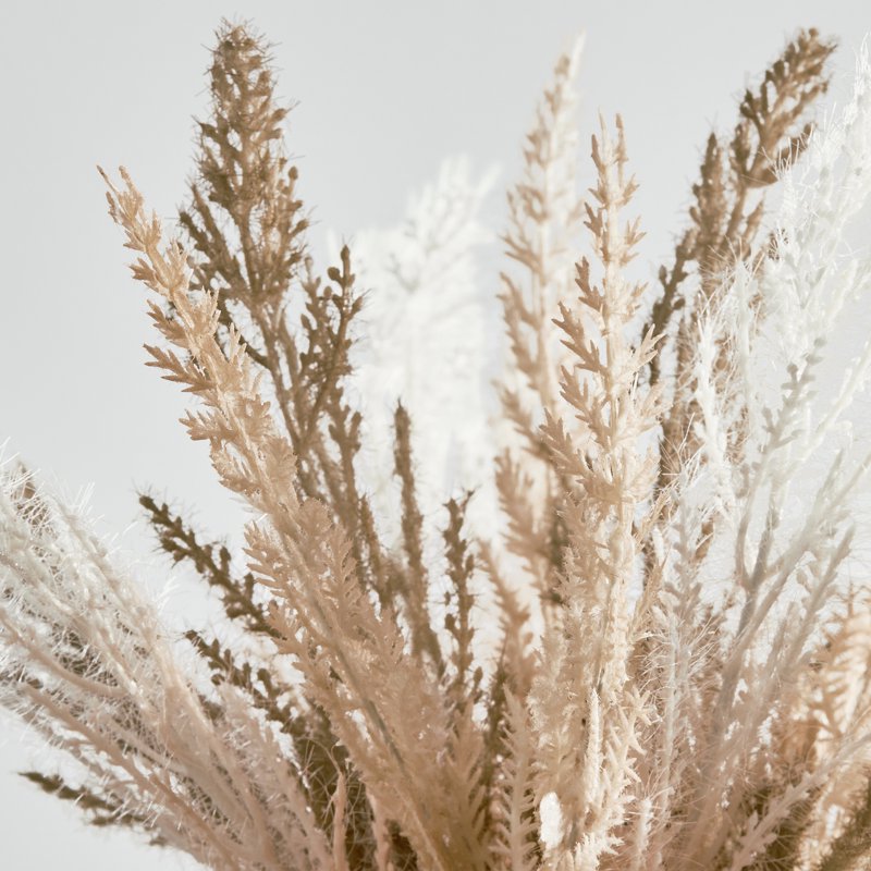 Artificial Pampas Grass Arrangement in Cement Vase - Indoor Decor