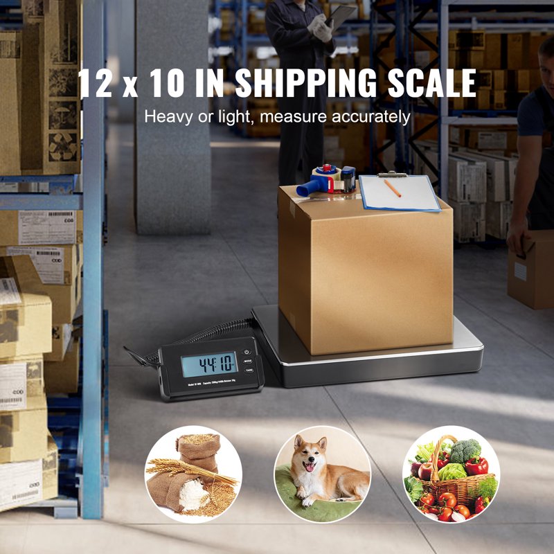 Digital Postal Scale 440 lbs with LCD Display, Tare Function, and AC/DC Power