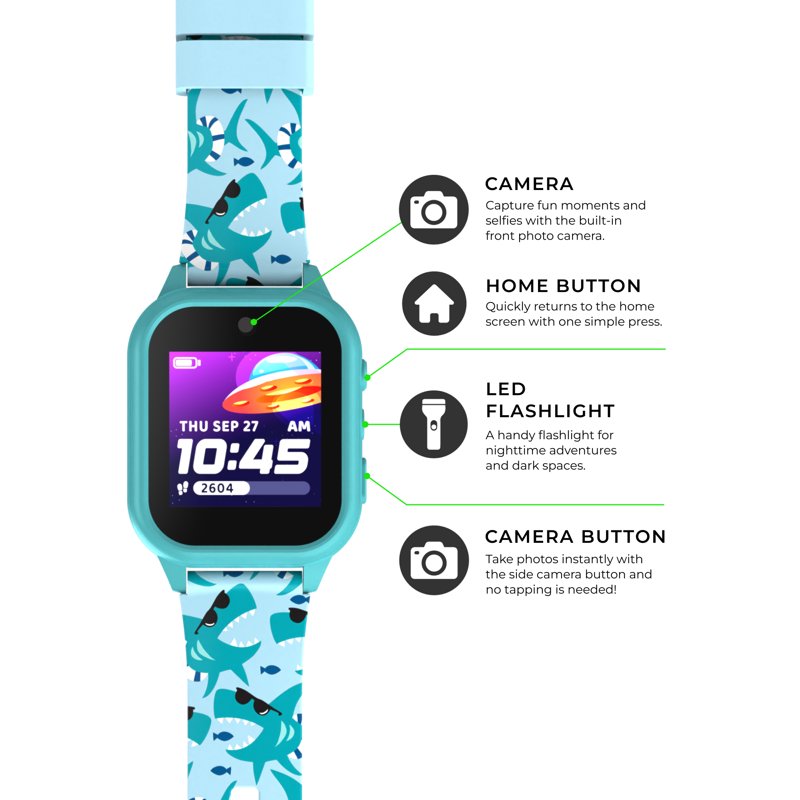 Kids Smartwatch with Camera, Audiobooks, Games, Waterproof - Blue