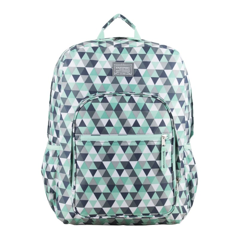 Unisex Fashion Lifestyle Backpack with Laptop & Hydration Pockets - Grey Mint Diamonds