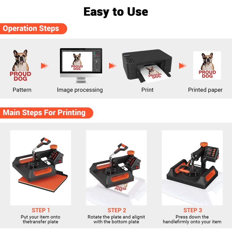 11-in-1 Heat Press Machine for T-Shirts Mugs Hats with Digital LCD