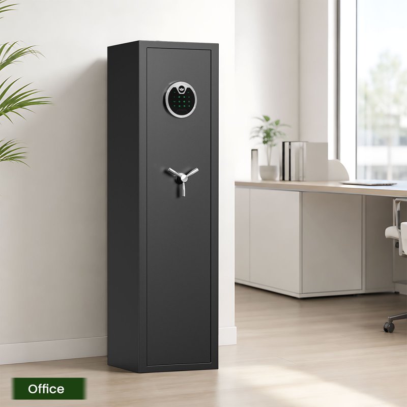 Digital Gun Safe 5-6 Long Rifle & Pistol Storage with Quick Access
