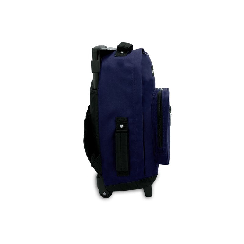 Unisex Wheeled Backpack with Multiple Pockets and Telescoping Handle