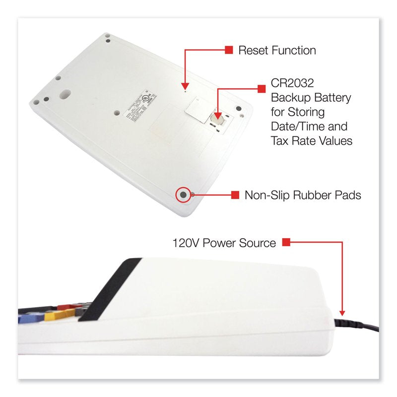 Desktop Printing Calculator with Dual-Color Ink, 12-Digit Display, Office Use