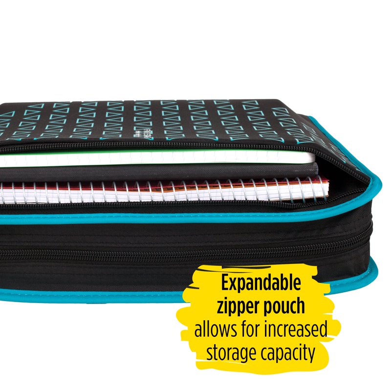 2-Inch Zipper Binder with 380 Sheets, Round Rings, Teal Organizer