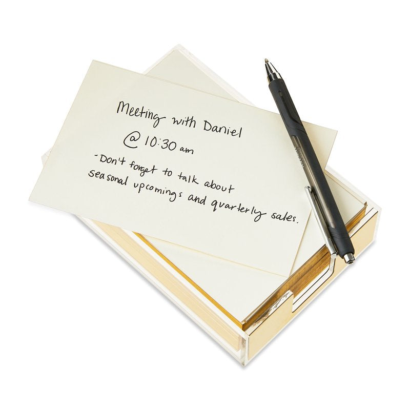 Acrylic Notepad Set with Gold Edges - 6.3 x 4.4 Inches, 300 Sheets