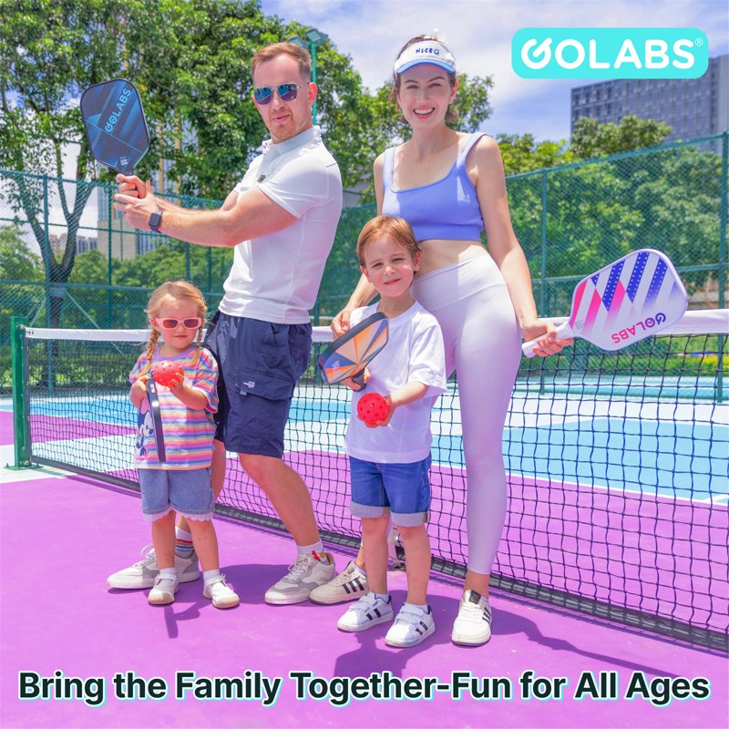Golabs PB1 Pickleball Paddles Set - 2 Paddles, 4 Balls, White