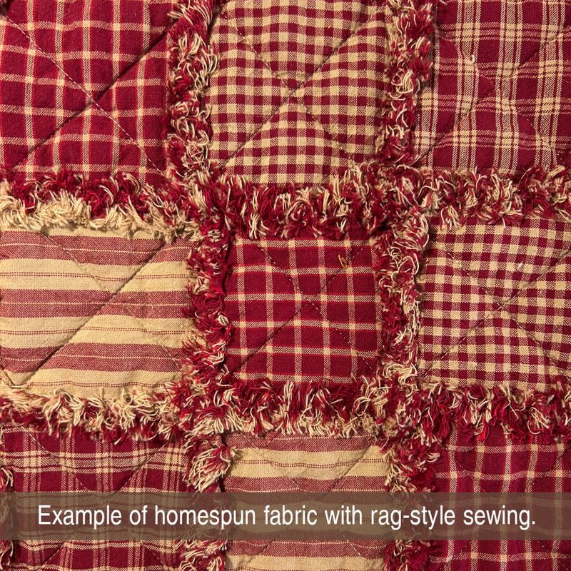 Homespun Cotton Fabric by the Yard - Primitive Red 4 for Quilting & Crafts
