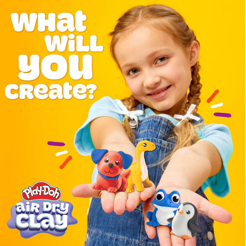 Play-Doh Air Dry Clay Set with Scented & Unscented Colors, 13-piece Creativity Kit