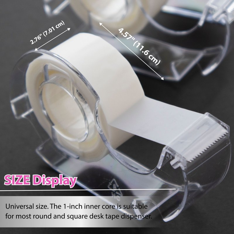 BAZIC Invisible Tape w/ Dispenser 3/4" X 500", Matte Finish, (3/Pack), 2-Packs