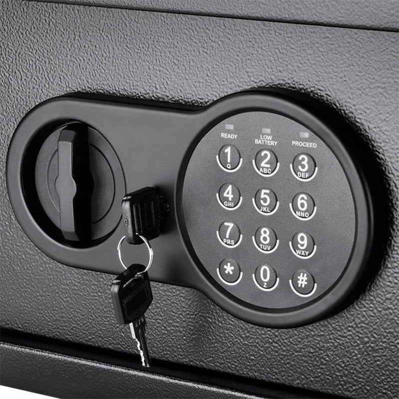 Compact Digital Keypad Safe 0.36 Cu Ft Security Lockbox for Home & Office