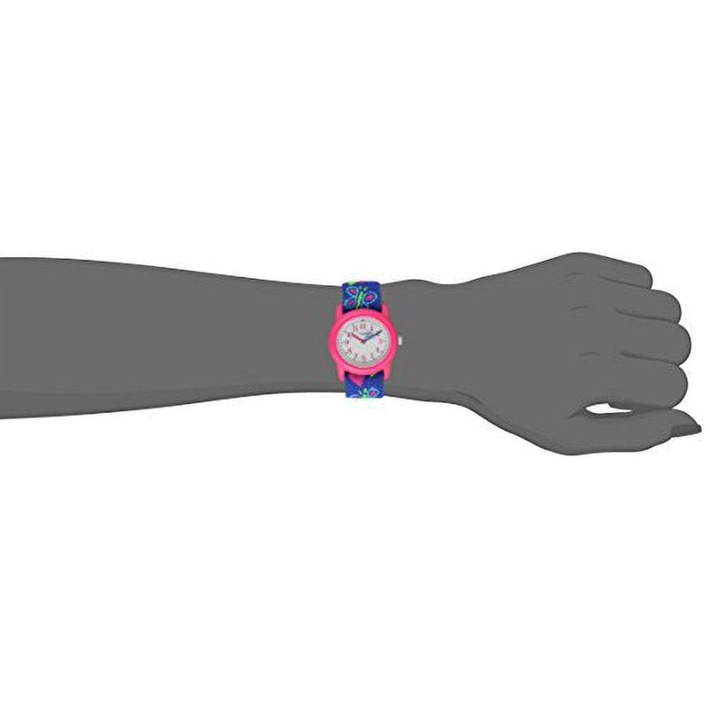 Kids Elastic Fabric Watch with Butterfly & Heart Design, Water Resistant