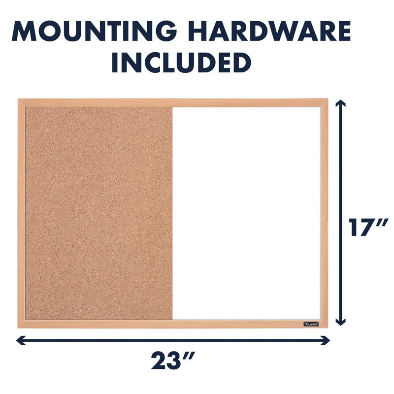 Quartet 17x23 Dry-Erase & Cork Combination Board with Oak Frame