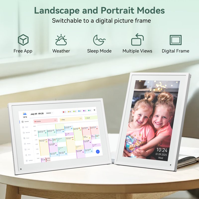 10.1 Inch Digital Calendar with Touchscreen Family Organizer and Photo Frame