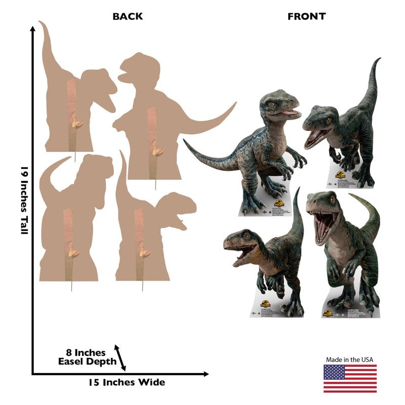 Jurassic World Baby Blue Charlie & Echo Cardboard Standups 4 Pack - Dinosaur Party Decor