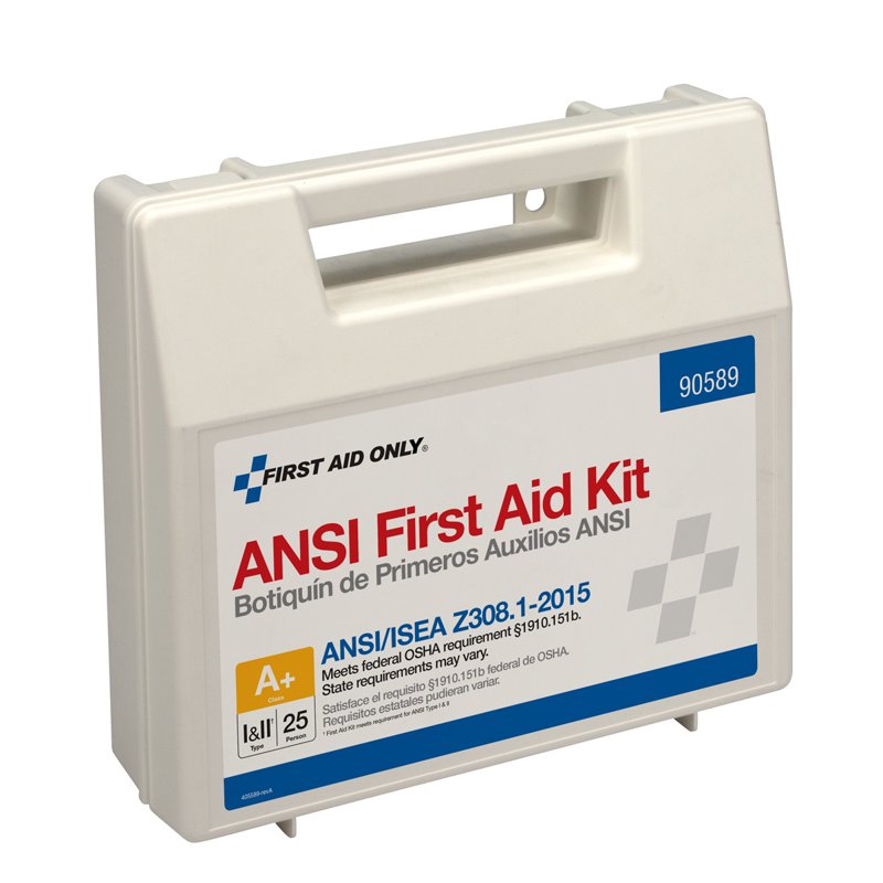 25 Person ANSI A+ First Aid Kit with Waterproof Case - OSHA Compliant