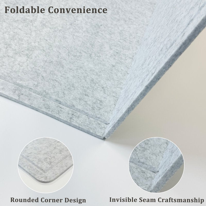 Large Felt Bulletin Board 36x24 Inches - Foldable Frameless Pin Board for Home & Office