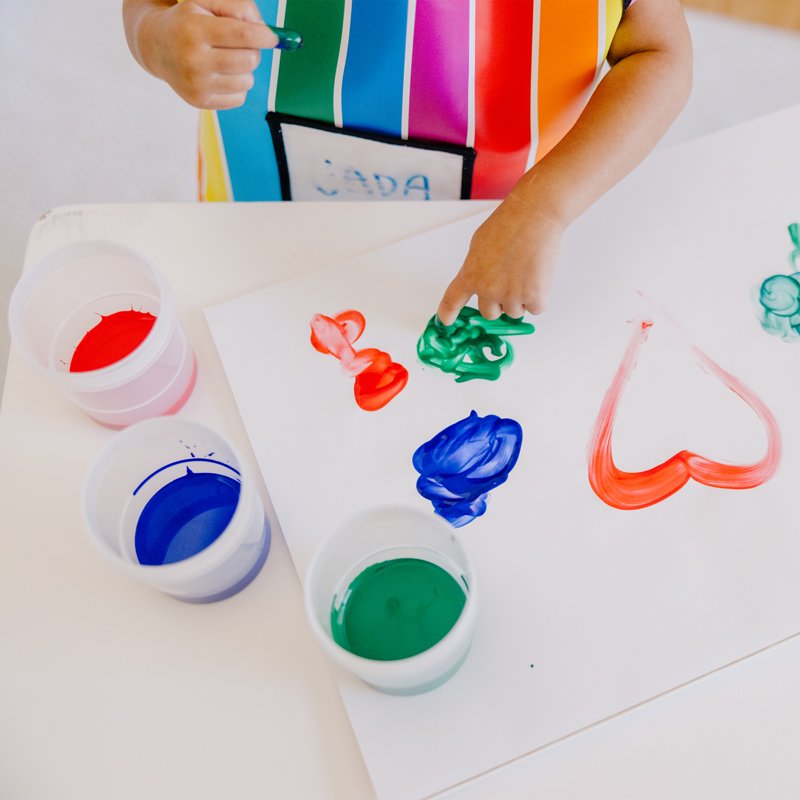Finger Paint Set for Kids - Washable Art Supplies with 4 Vibrant Colors