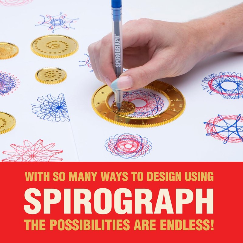 Die-Cast Spirograph Drawing Kit for Kids - Golden Collector’s Set, Spiral Art, Art Supplies, Ages 8+