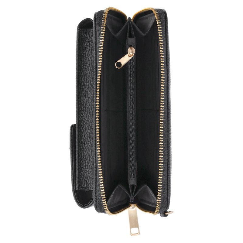 Women's Emery Cellie Wallet with Removable Crossbody Strap - Black & Hazelwood