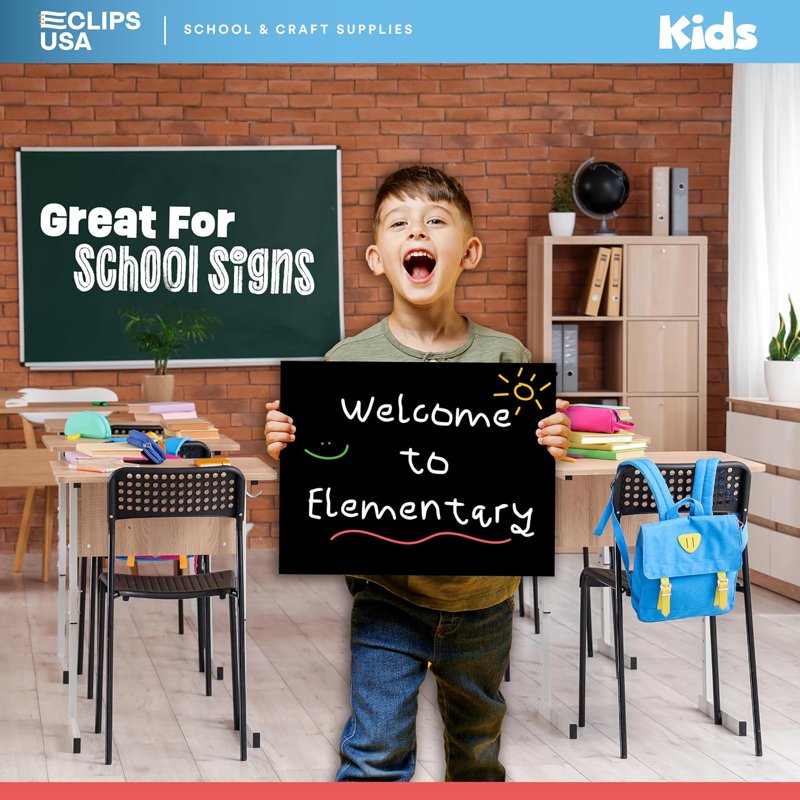 Large Black Poster Board 11 x 14 Inches - Bulk 100-Pack for School & Crafts