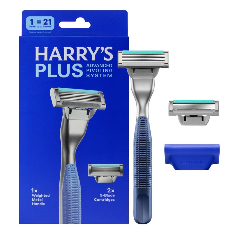 Men's Shaving Razor with 2 Refill Blades - Close, Comfortable Shave
