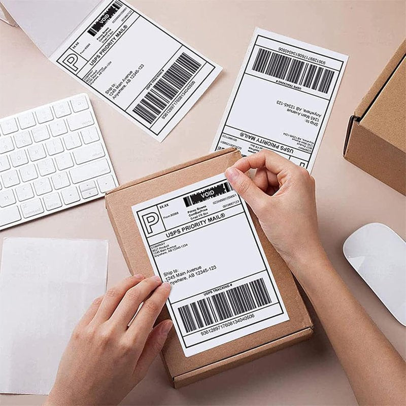 4 x 6 Waterproof Shipping Labels Bulk Pack with Strong Adhesive for Thermal Printers