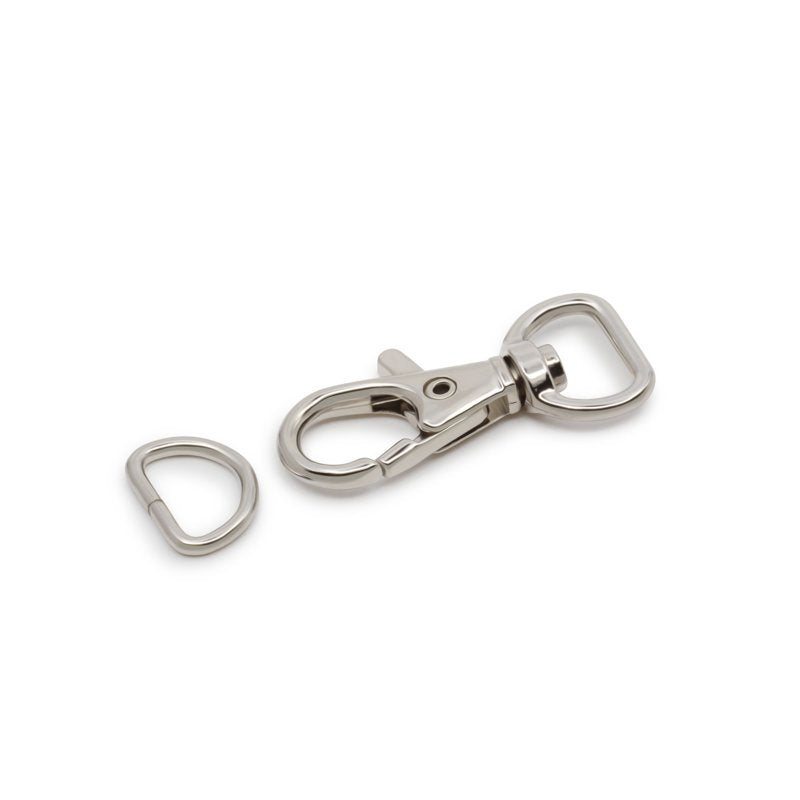 12 Sets 1/2 Inch Swivel Hooks & D-Rings for Bags & Crafts - Nickel, Gold, Gray