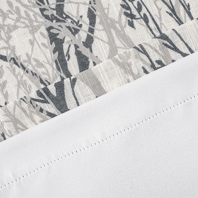 Linen Blend Tree Branch Window Valance - Modern Abstract Ink Design