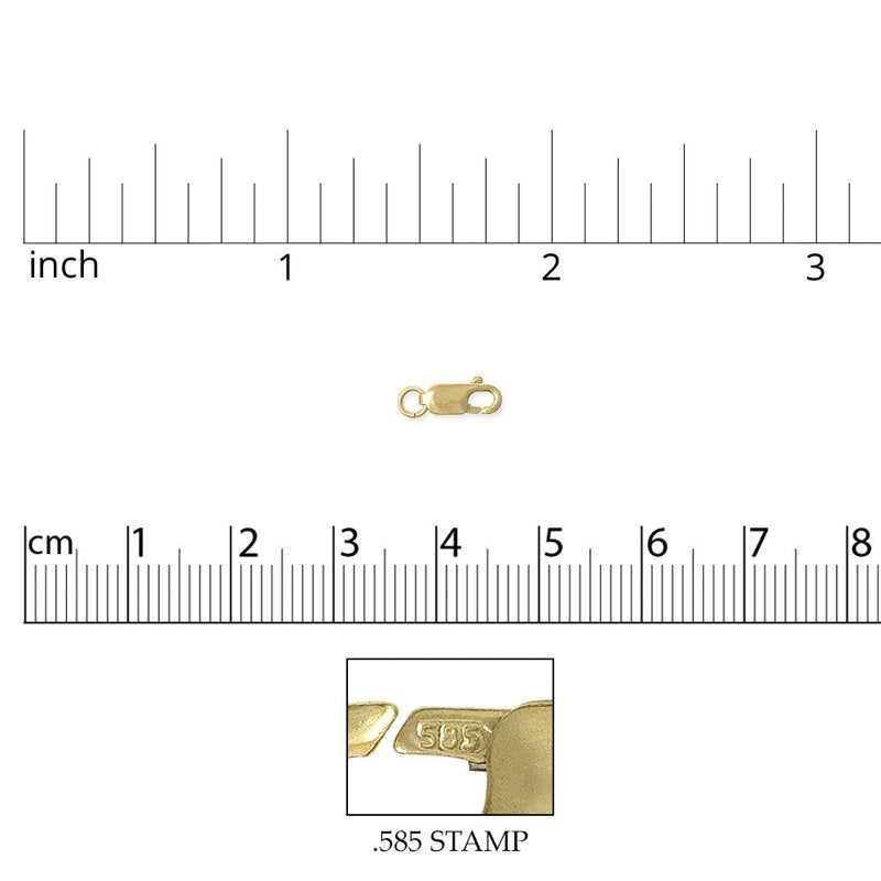14K Solid Gold Lobster Clasp 8x3mm Jewelry Fastener for Bracelets & Necklaces