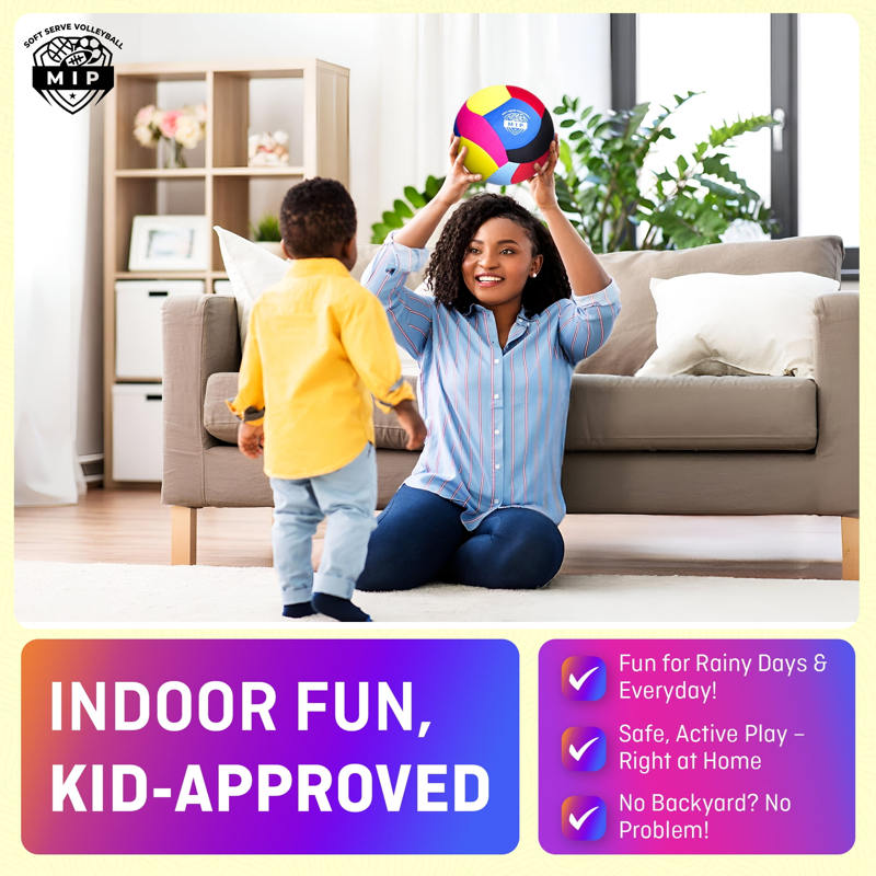Indoor Volleyball for Kids & Adults - Soft, Padded Safe Play Ball