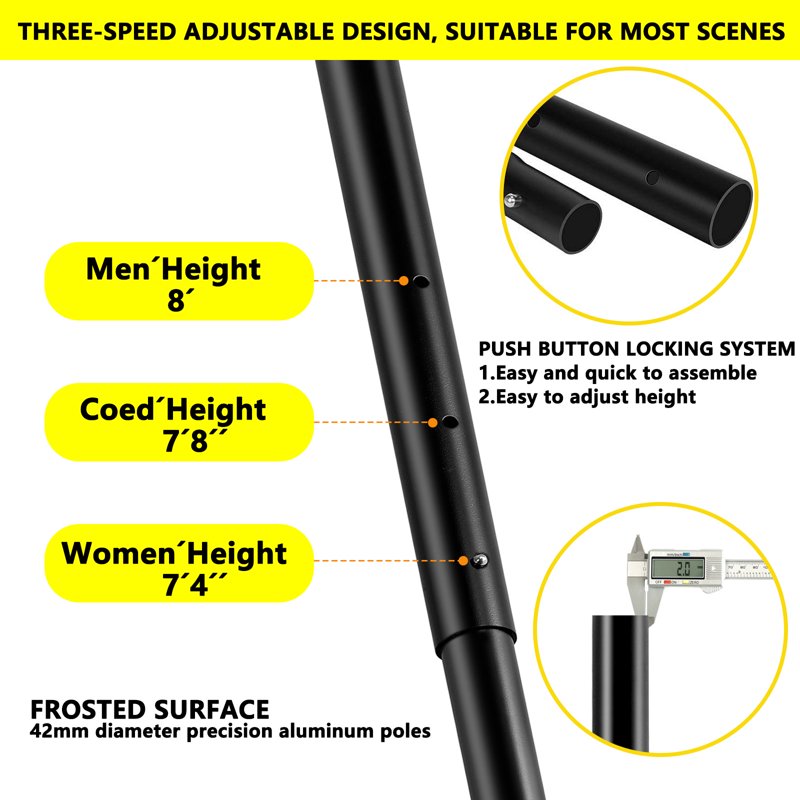 Heavy Duty Volleyball Net Set with Adjustable Aluminum Poles for Outdoor Beach & Backyard Play