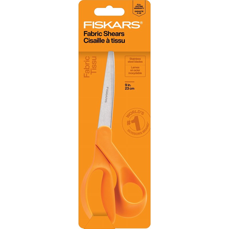 All-Purpose Dressmaker Shears 9-Inch Fabric Cutting Scissors - Orange Pack Options
