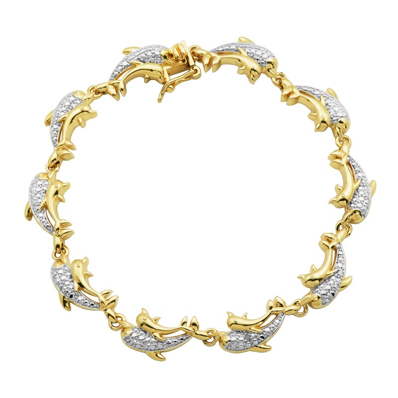 Forever Facets 3-Piece Diamond Accent Gold Bracelets Set for Women