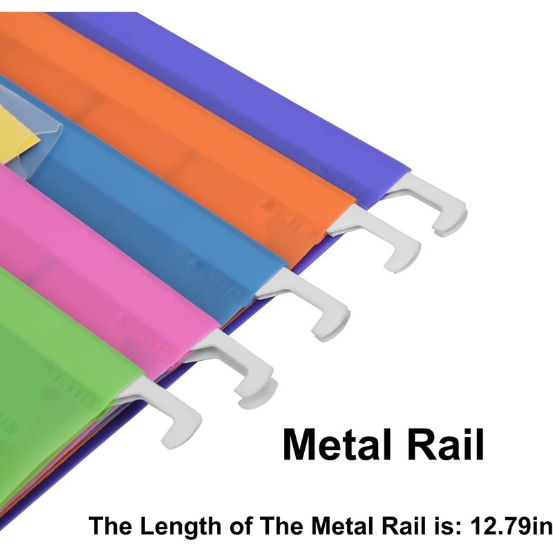 15 Pack PVC Hanging File Folders Letter Size Color-Coded Office Organizer