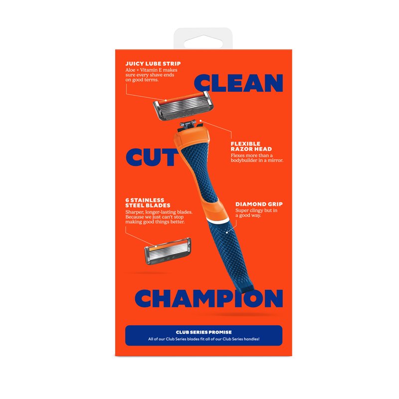 Men's 6-Blade Razor Starter Set with Reusable Handle and Blades