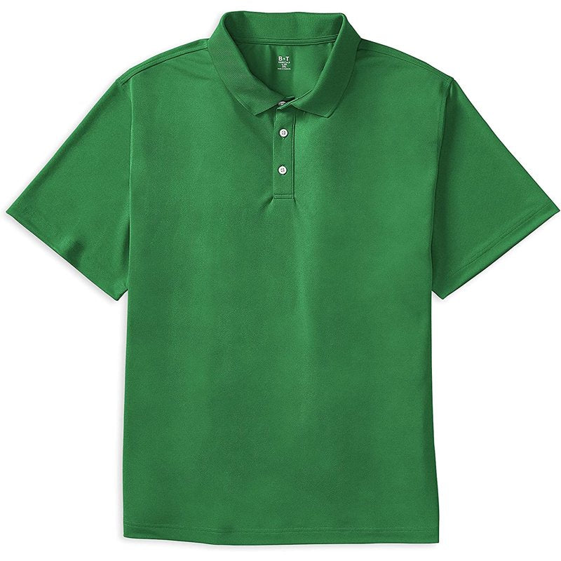 DXL Big & Tall Golf Polo Shirt for Men - 6XLT Green, Moisture-Wicking, UPF 50+