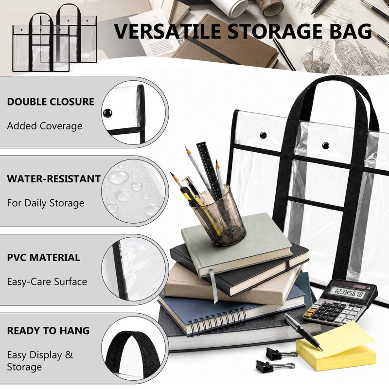 Large Art Portfolio Bag 2 Pack - 30 x 24 Inch Poster Storage with Handle & Front Pocket