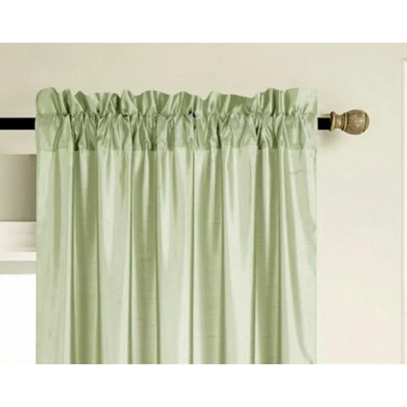 Semi-Sheer Faux Silk Window Curtains 2-Pack - Light Filtering, Privacy, Elegant Design