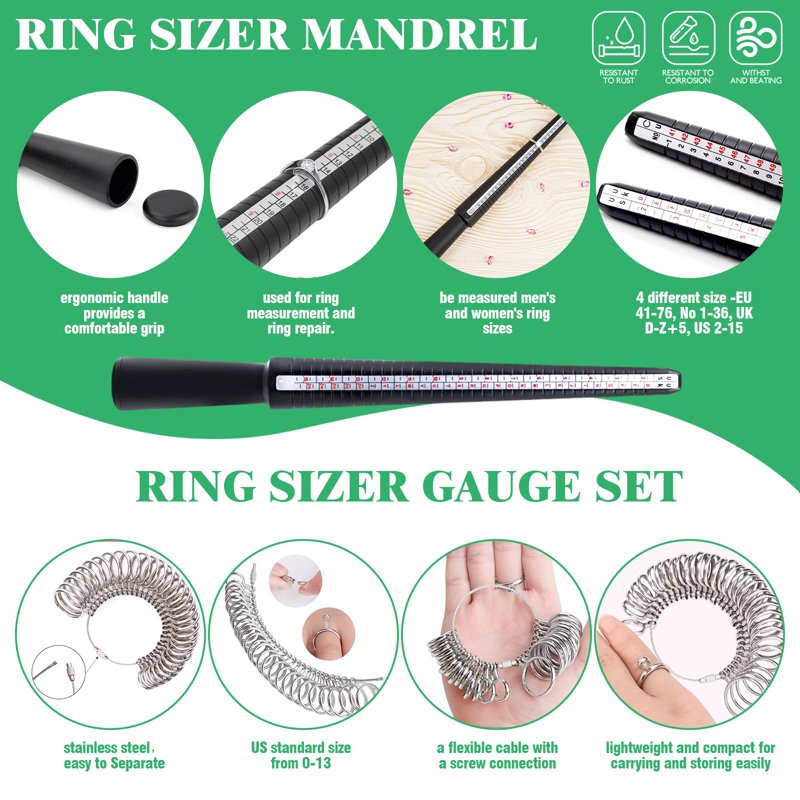 Jewelry Making Tool Kit with Pliers, Ring Sizer, Hammer & Polishing Tools