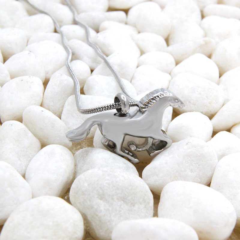 Horse Cremation Necklace Memorial Jewelry Urn with Free Funnel & Velvet Box