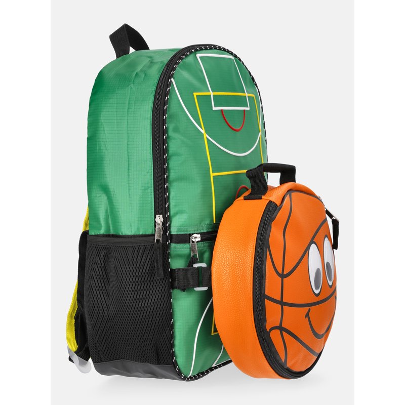 Kids Basketball Backpack & Lunch Set - 17-inch School & Game Day Bag