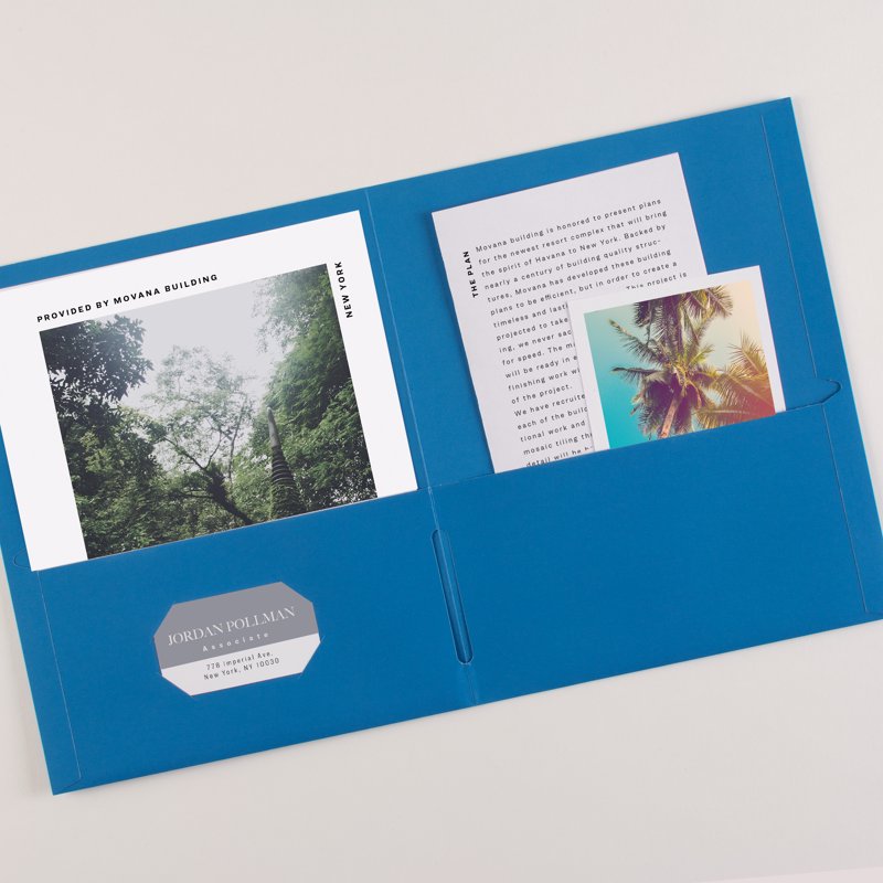 Blue Two Pocket Folder Holds 40 Sheets - Pack of 1 or 3