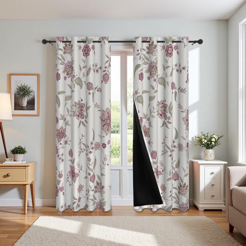 Insulated Blackout Curtains for Living Room & Bedroom - Thermal Grommet Drapes, Set of 2